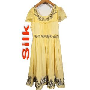 Women's Size XXS Silk Short Sleeve Dress SAA514